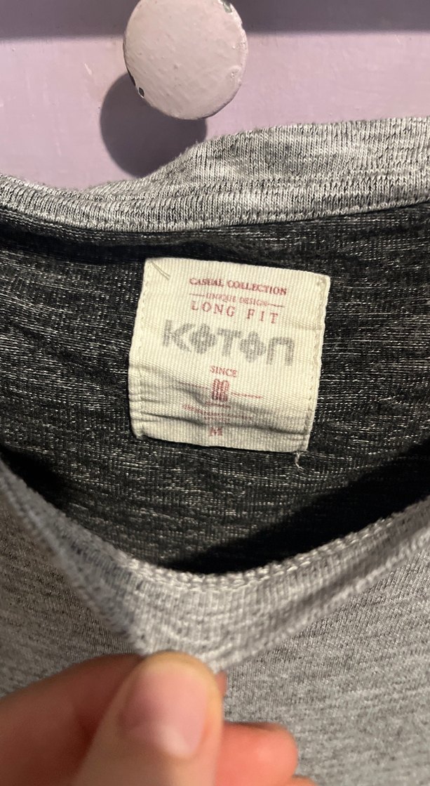 Gri Kısa Kollu Kadın Keten Tişört - Görsel 2