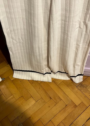 Bej Pilili Keten Kadın Pantolon - Görsel 2