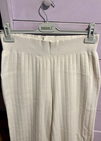 Bej Pilili Keten Kadın Pantolon - Görsel 3