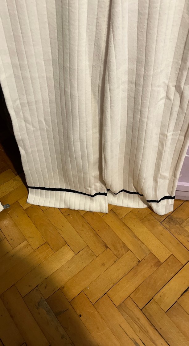 Bej Pilili Keten Kadın Pantolon - Görsel 2