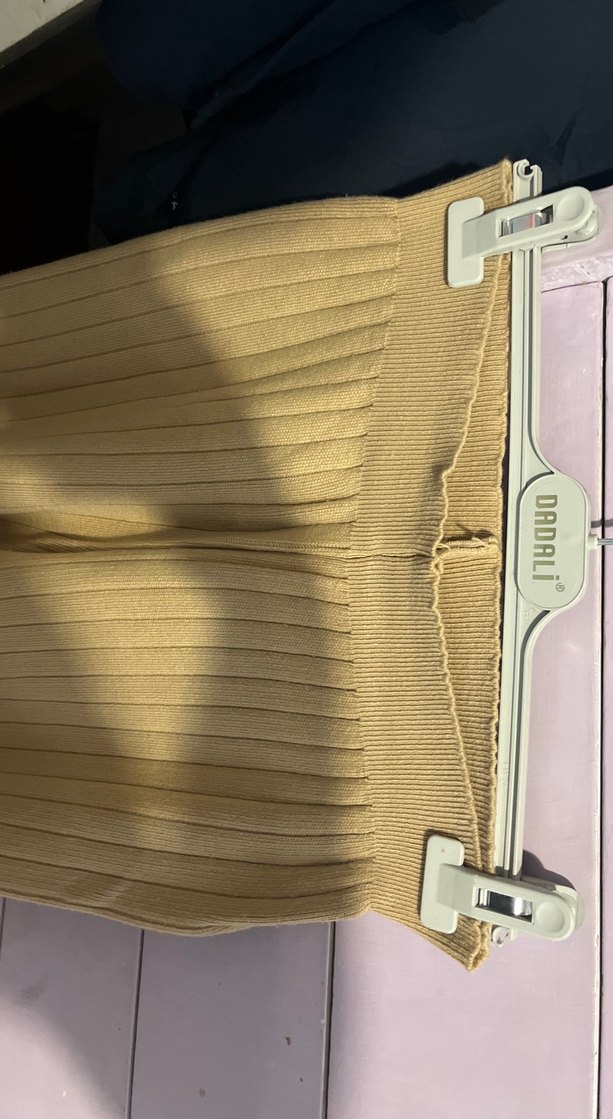 Bej Kadın Piliseli Triko Pantolon - Görsel 4