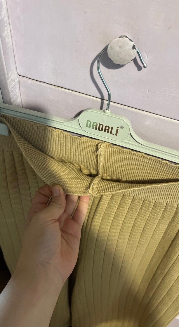 Bej Kadın Piliseli Triko Pantolon - Görsel 3