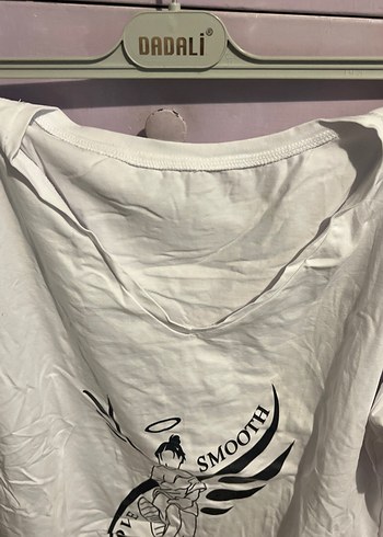 Beyaz Baskılı V Yaka Hamile Tişört - Görsel 2