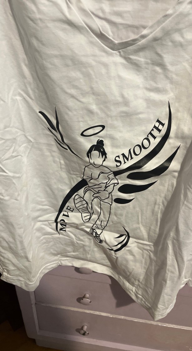 Beyaz Baskılı V Yaka Hamile Tişört - Görsel 3