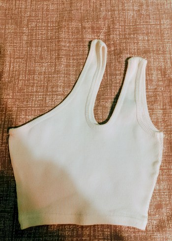 Beyaz Straplez Kadın Crop Top