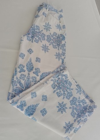 Trendyol & Milla Bohem Etnik Desenli Mavi Midi Jean