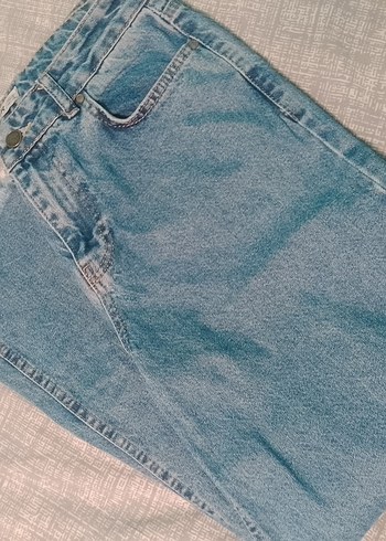 Diğer YMR Düğmeli Mavi Kadın Denim Pantolon
