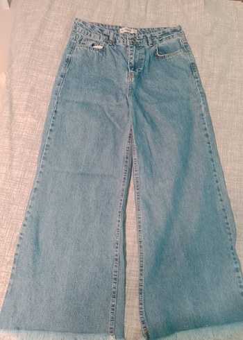 YMR Düğmeli Mavi Kadın Denim Pantolon