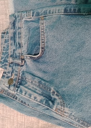 m Beden mavi Renk YMR Düğmeli Mavi Kadın Denim Pantolon