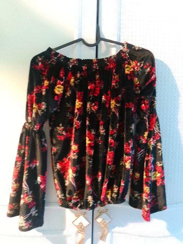 Çiçek Desenli Uzun Kollu Bohem Bluz - Görsel 2