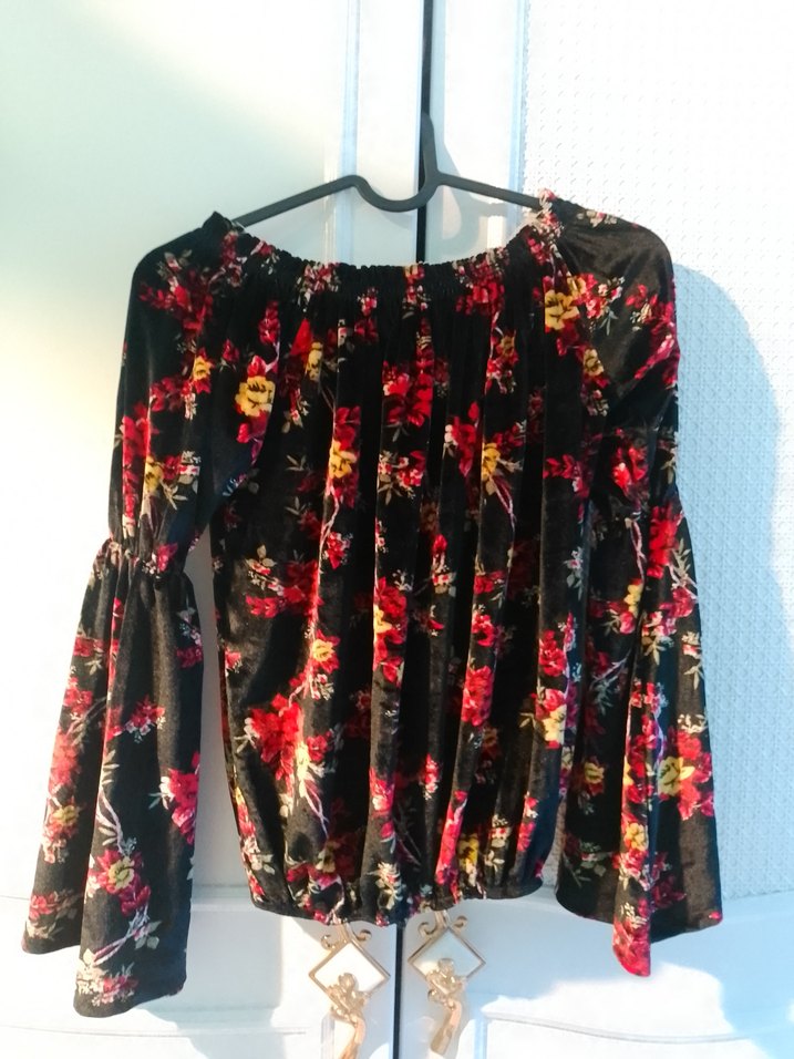 Çiçek Desenli Uzun Kollu Bohem Bluz - Görsel 3