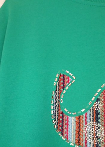 l Beden Renkli Bohem Kadın Sweatshirt