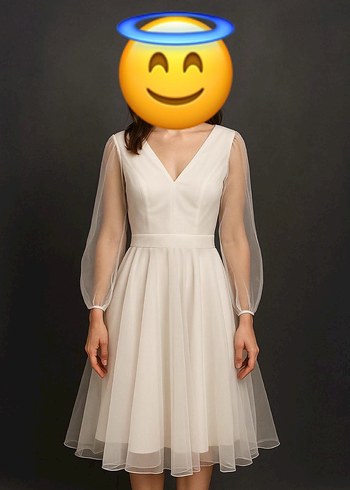 40 Beden beyaz Renk Nikah Elbisesi
