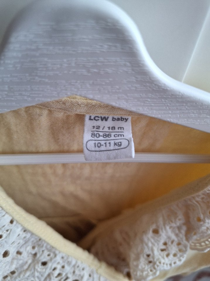 Kız Çocuk Bej Keten Fırfırlı Elbise - Görsel 2