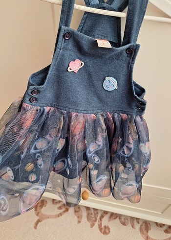 Kız Çocuk Lacivert Denim Elbise - Görsel 2