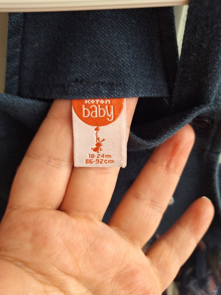 Kız Çocuk Lacivert Denim Elbise - Görsel 3