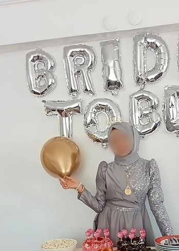 Abiye Simli Gri Uzun Abiye Elbise Yüksek Yaka ve Drapeli