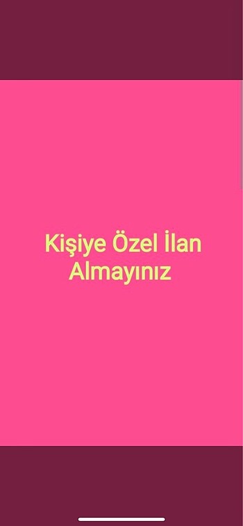 Kişiye özel ilan