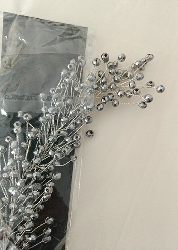 Gri Boncuklu Kadın Saç Aksesuarı - Görsel 5