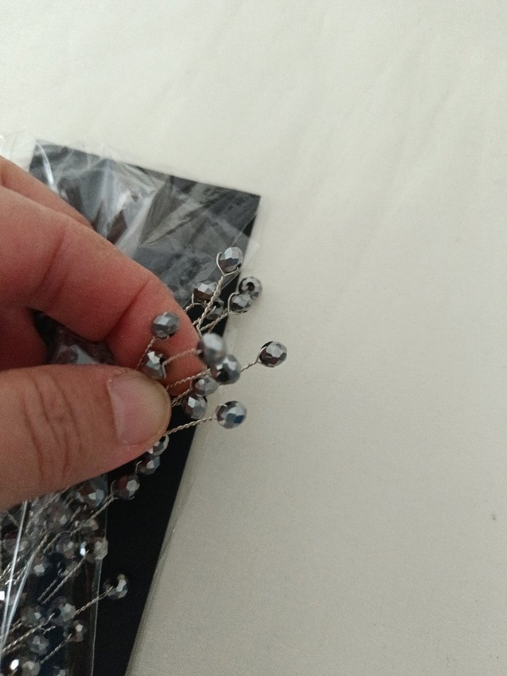 Gri Boncuklu Kadın Saç Aksesuarı - Görsel 4