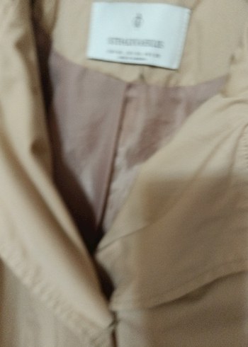 Bej Düğmeli Midi Kadın Trençkot - Görsel 4