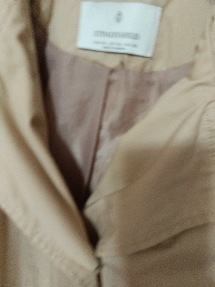 Bej Düğmeli Midi Kadın Trençkot - Görsel 4