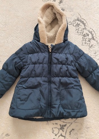 Kürklü Koyu Mavi Erkek Çocuk Mont - Görsel 2