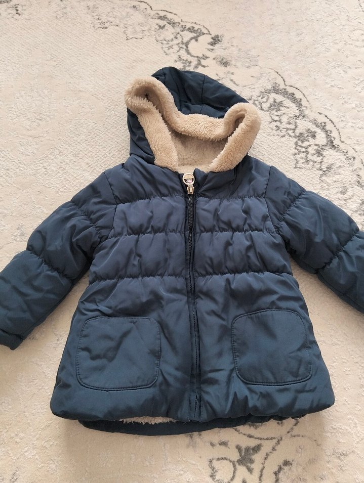 Kürklü Koyu Mavi Erkek Çocuk Mont - Görsel 4