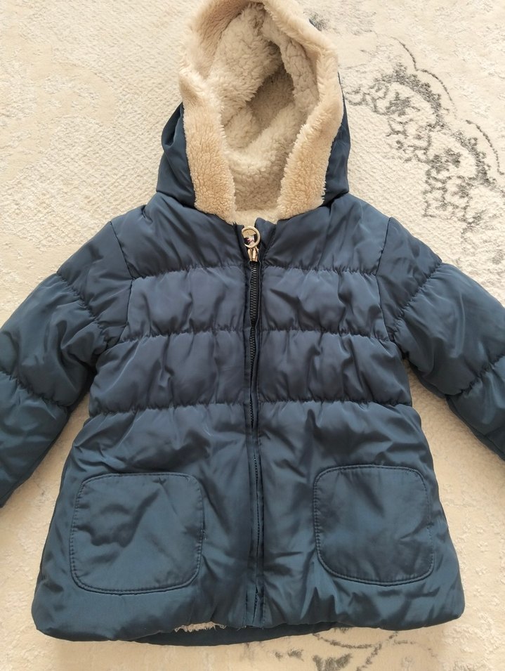 Kürklü Koyu Mavi Erkek Çocuk Mont - Görsel 3