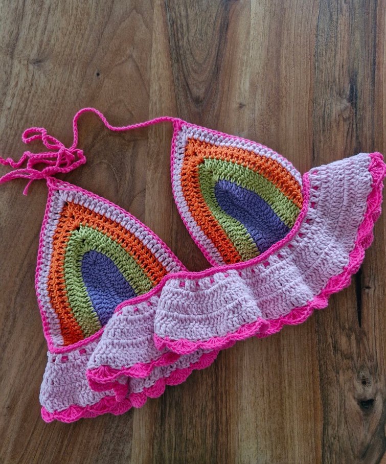 renkli örgü crop - Görsel 2