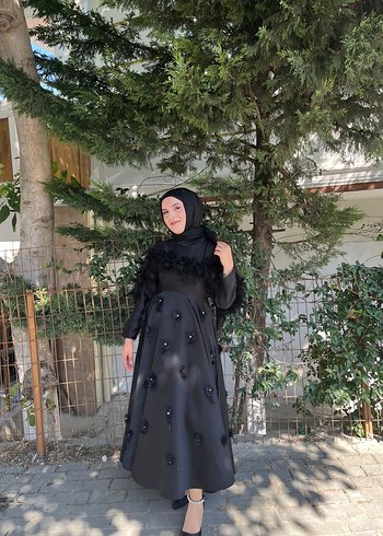 Zara Siyah Nakışlı Uzun Kollu Gotik Elbise