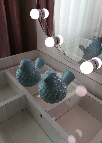 Turkuaz Renkli Kuş Figürin 2 adet - Görsel 2