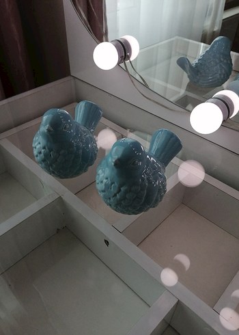 Turkuaz Renkli Kuş Figürin 2 adet - Görsel 4