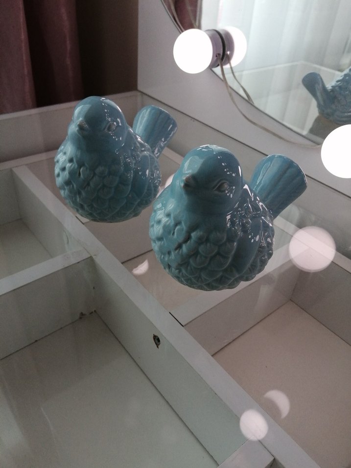 Turkuaz Renkli Kuş Figürin 2 adet - Görsel 3