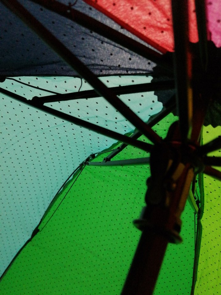 Renkli Pileli Kadın Şemsiye - Görsel 3