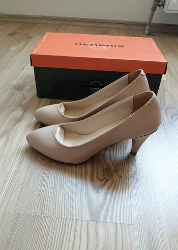 Bej Stiletto 4 cm Topuklu Kadın Ayakkabı