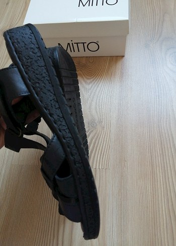 40 Beden mavi Renk Gön Deri Ortopedik Kadın Sandalet
