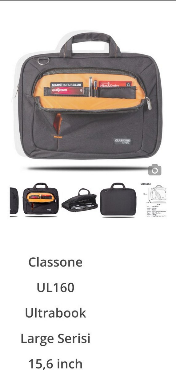 Classone Siyah 15.6" Ultracase Notebook Çantası - Görsel 2