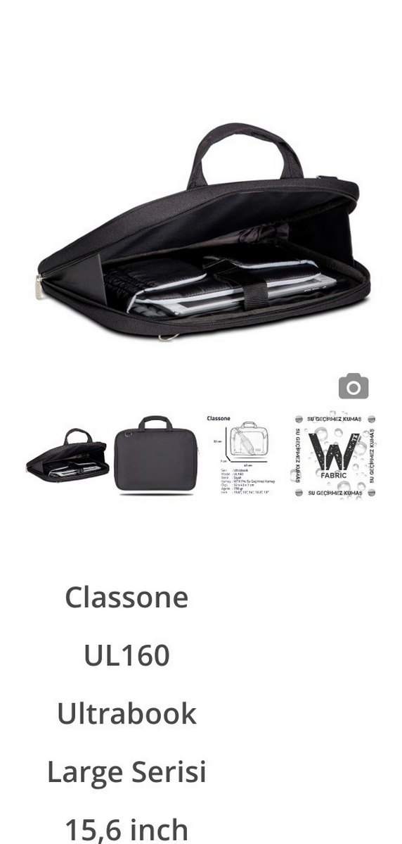 Classone Siyah 15.6" Ultracase Notebook Çantası - Görsel 3