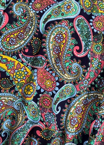 50 Beden Renkli Bohem Uzun Kollu Düğmeli Gömlek