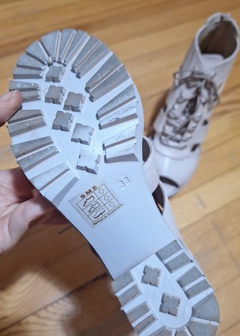 Krem Platform Topuklu Kadın Ayakkabı - Görsel 5