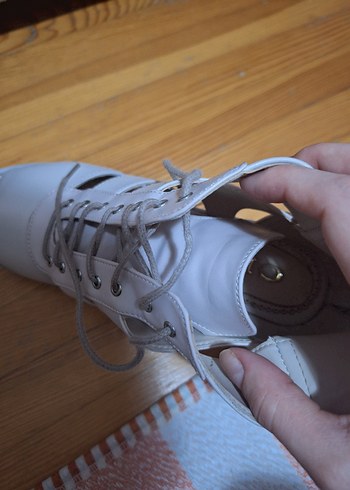 Krem Platform Topuklu Kadın Ayakkabı - Görsel 13