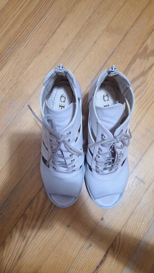 Krem Platform Topuklu Kadın Ayakkabı - Görsel 3