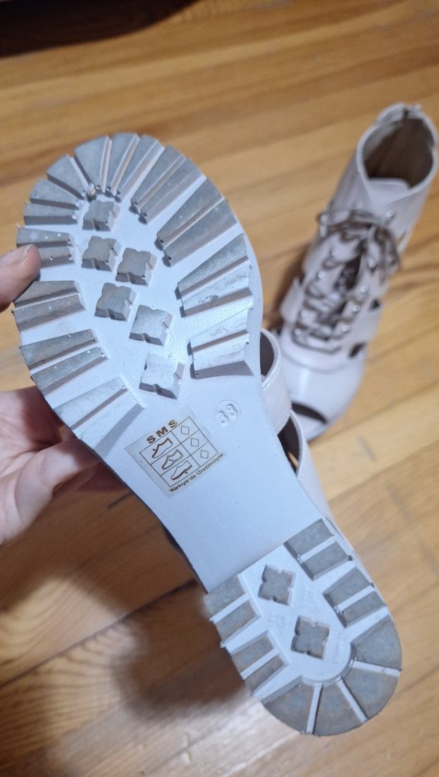 Krem Platform Topuklu Kadın Ayakkabı - Görsel 5