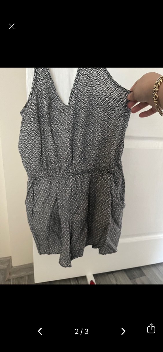 Kadın Gri V Yaka Kemerli Tulum - Görsel 3