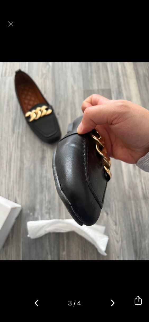Zincir Detaylı Siyah Kadın Loafer - Görsel 3