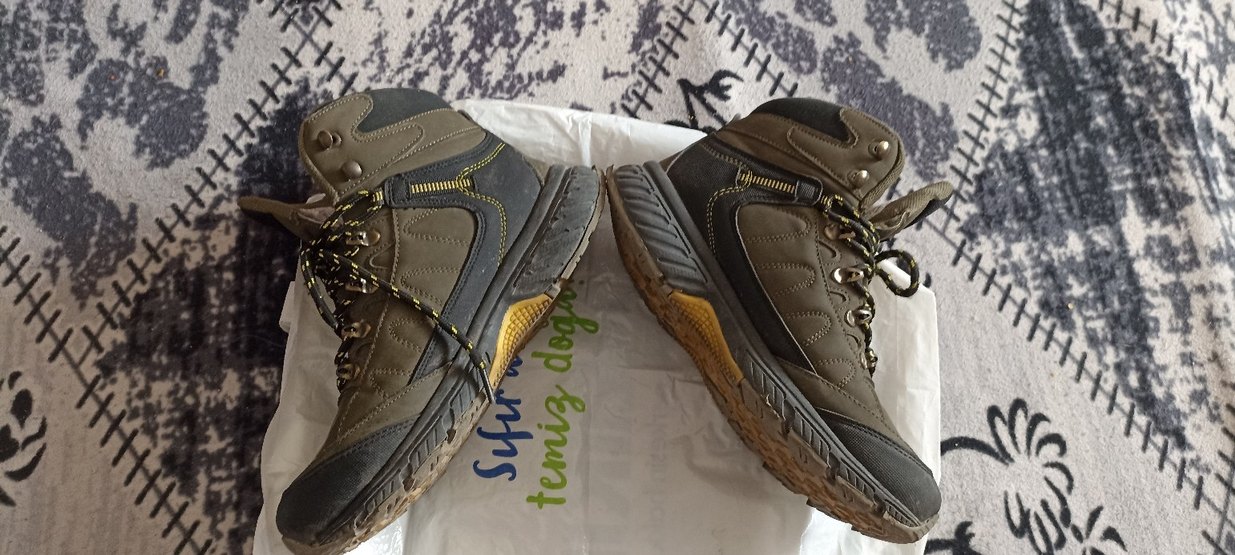 Su geçirmez 40 numara Erkek Kahverengi Gri Street Wear Bot - Görsel 5