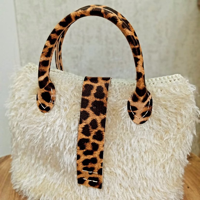 Leopar Desenli Kürklü Kadın Çanta - Görsel 3