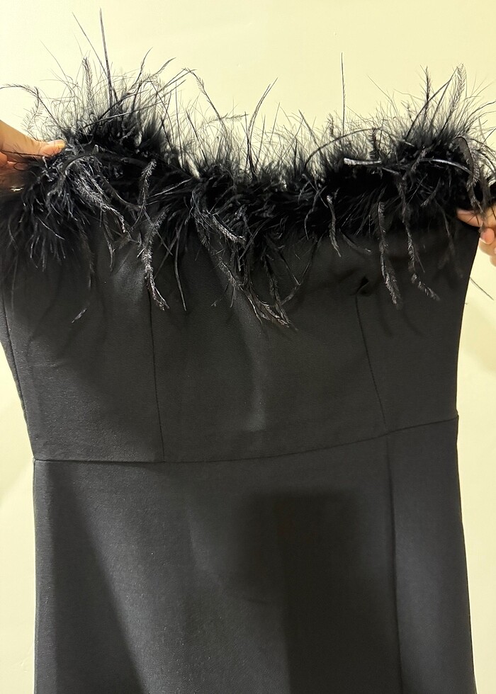 Siyah uzun tüylü abiye - Görsel 2