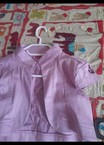 Kız Çocuk Pembe Kısa Kollu Bolero - Görsel 2